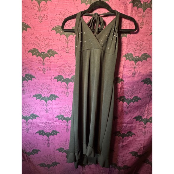 Vtg Y2K Taboo Halter Dress Womens L Ruffle Hem Formal Fairy Party Evening Hoco - Picture 1 of 9